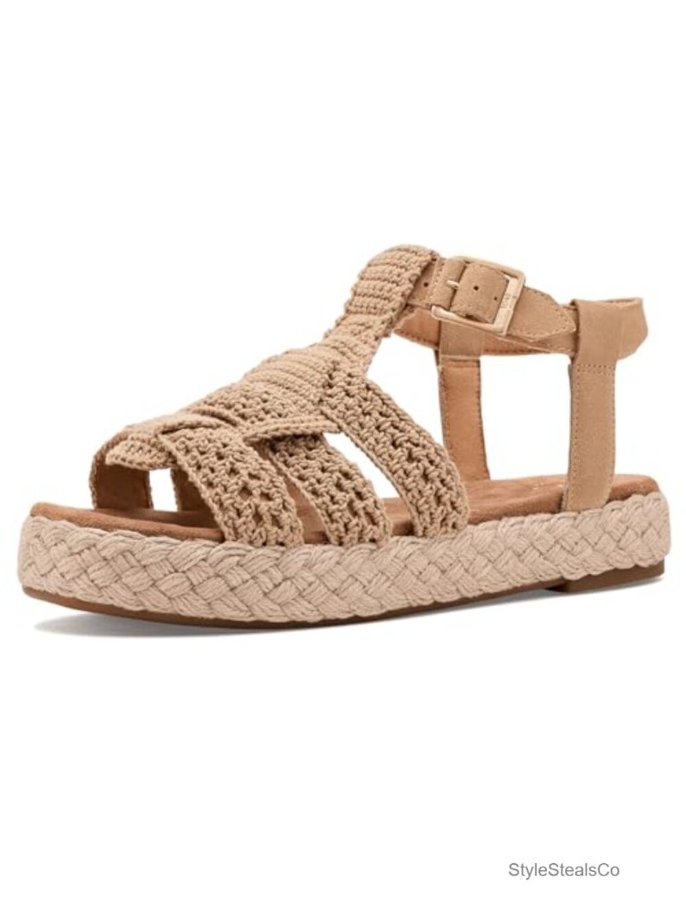 TOMS Jac Fisherman Sandals Buckle Jute Wrap
